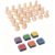 Colaxi 26x Kids Wooden Alphabet Stamps Wood Letter Stamp Set Fun Children Party Supplies with Ink Pads Uppercase Letter Learning Toy