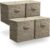 Collapsible Fabric Storage Cubes 4 Pack, Faux Woven Design