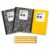 College Ruled Composition Notebook Set with Pencils, 3 Pack 80 Sheet Notebooks, 2 Black Marble and 1 Yellow, 4 Wood Pencils, Back to School Supplies Bundle