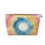 Color Circle Wash Leather Travel Bag – Cosmetic Makeup Pouch for Women