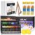 Colorful Acrylic Painting Kit – Paint Supplies Set with 24 Colors, 30 Brushes, 5 Canvases, 1 Pad, 2 Palette, 2 Sponge & 1 Wood Easel – Art Acrylic Paint Set for Beginners, Kids, Adults