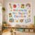 Colorful Cute Cartoon Elementary Teacher Classroom Tapestry