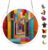 Colorful Doors Maze Scene 7.48 Inch Round Acrylic Suncatcher Puzzle, Window Hanging Decor with Chain, DIY Crystal Ornament Gift