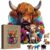 Colorful Highland Cow Wooden Puzzle for Adults 200 Pieces, Cute Flower Animal Wood Puzzle for Adults, Unique Shape Cow Puzzle 200 Pieces