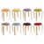 Colorful Stackable Stools Set of 8 Upholstered Round Wooden Stacking Stools