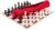 Color Tournament Chess Set – Roll up Chess Board, Weighted Staunton Chess Pieces and Carrying Bag, Handmade Travel Chess Game Set for Adults – RED Color