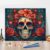 Colourful Skull Adorned with Flowers Paint by Number Traditional Mexican Festivals Paint by Numbers Kit for Adults with Brushes and Pigment for Home Wall Decoration, 16×20 Inch