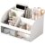 COMFYROOM Desk Organizer with 6 Compartments and 2 Drawers, Plastic Makeup Organizer, Pen Holder for Desktop Storage, Desk Organization for School, Home, Office Supplies (White)
