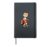 Comic cat playing electric guitar Hardcover Journal, Black