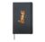 Comic fox is playing banjo Hardcover Journal, Black