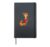 Comic fox playing electric guitar Hardcover Journal, Black