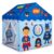 Comic Pop Kids Play Tent House, Blue Action Comic Themed Playhouse with Mesh Window, Indoor Outdoor Pop Up Tent for Boys & Girls