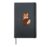 Comic red panda playing violin Hardcover Journal, Black