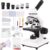 Compound Microscope, 2000x Magnification, with Smartphone Adapter, Slide Set, Dual LED Illumination System, Adult Microscope, Suitable for Beginners and Laboratory use (Monocular Microscope)