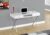Computer Desk, Home Office, Laptop, Storage Drawers, 48″ l, Work, Glossy White Laminate, Chrome Metal