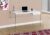 Computer Desk, Home Office, Laptop, Storage Drawers, 48″ l, Work, Glossy White Laminate, Clear Tempered Glass, Contemporary, Modern