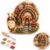 Congzikji Funny Village 3D Fabric Craft DIY Kit, Floral Mushroom Cottage ，B