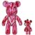 Coniuty DIY Painting Fluid Bear + Keychain Creativity Paints Set for Home Decoration (Red+White+Pink 9inch)