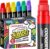 Coogert 6 Rainbow Colors Jumbo Poster Markers, 15MM Thick Permanent Acrylic Graffiti Markers, Wide Tip Paint Marker for Posters Board, Fabric, Window, Wood, Teachers,Banner painting supplies
