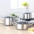 Cookware Set Kitchen Stainless Steel Soup Pot Saucepan Induction Safe Thick Fry Pan Saucepan with Glass Lid 3 Piece Set