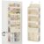 COOLBEBE Over the Door Organizer, 5-Shelf Hanging Storage with 2 Metal Hooks, Heavy Duty Door Organizer with Clear Windows & Movable Caddy for Nursery Bathroom Bedroom Closet, Beige