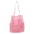 COOLHIYA Mesh Beach Bag Tote with Pockets, Foldable Nylon Pink Travel Tote
