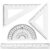 Coopay 12 Inch Math Geometry Tool Plastic Ruler Square Set Includes Straight Ruler, Triangles, Protractor for Student School Office Supplies (Clear)