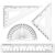 Coopay 6 Inch Math Geometry Tool Plastic Ruler Square Set Includes Straight Ruler, Triangles, Protractor for Student School Office Supplies (Clear)