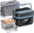 Cordless Electric Lunch Box, 18000mAh Rechargeable Self-Heating Lunch Box Food Warmer, 1.5L Portable Heated Lunch Container for Adults, Leakproof for Work, Office, Camping & Travel, Black & Blue