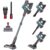 Cordless Vacuum Cleaner, Stick Vacuum for Pet Hair & Hardwood Floor, Self-Standing Rechargeable Vacuum with Smart LED Display, Lightweight Battery Powered Vacuum for Home, Dorm, & Dog Hair-Soft Blue