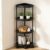 Corner Storage Cart with Wheels, Space Saving Organizer Shelf for Bathroom, Bedroom, Living Room, Kitchen, Small Spaces, Rolling Storage Solution