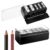 Cosmetic Pencil Sharpener, 5 Hole Dual Holes Makeup Eyeliner Sharpener with Lid, Portable Manual Tool Makeup Pencil Sharpeners for Eyebrow Lip and Eyeliner Pencils Black