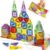 cossy Mini Magnetic Tiles, 60 PCS Magnet Tiles Travel Toys with Iron Box, Travel Magnetic Tiles for Restaurant, Car & Plane Play, Toys for 3 4 5 6 7 8 Year Old Boy and Girl