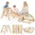 cossy Pikler Triangle Set, 7 in 1 Rainbow Printed Wooden Montessori Climbing Set with Adjustable Arch Structure & Reversible Ramp, Foldable toddler climbing toys indoor for Balance & Motor Development