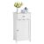 COSTWAY Bathroom Storage Cabinet, Wooden Freestanding Storage Organizer with Deep Drawers & Adjustable Shelf, Single Door Floor Cabinet for Living Room, Bathroom, Kitchen, Entryway, White
