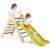 COSTWAY Climbing Triangle with Slide, Wooden Climbing Frame, Rung Triangle for Sliding and Climbing, for Children from 1 Years (Green)