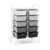 COSTWAY Trolley with 10 Stackable Drawers, Drawer Trolley, Rolling Container with Metal Frame and Shelf, Bathroom Trolley Storage Trolley for Office, Living Room, 65.5 x 37 x 87 cm
