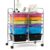 COSTWAY Trolley with 12 Stackable Drawers, Drawer Trolley, Rolling Container with Metal Frame and Shelf, Bathroom Trolley Storage Trolley for Office, Living Room (Transparent Colourful)