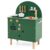 Costzon Kids Kitchen Playset, Little Chef Pretend Play Kitchen w/Stoves, Faucet, Sink, Microwave, Cabinet, Oven & Cooking Accessories, Wooden Play Kitchen for Kids 3+ Years Old (Green)