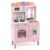Costzon Kids Kitchen Playset, Wooden Little Chef Pretend Toy w/ 3 Adjustable Heights, Towel Bar, Curtains, Microwave, Stoves, Sink, Oven, Ice Maker & Accessories, Play Kitchen for Kids Ages 3+ (Pink)