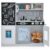 Costzon Kids Kitchen Playset, Wooden Pretend Cooking Toy Set w/Realistic Sound, Large Blackboard, Telephone, Microwave, Ice Maker, Dishwasher, Oven, Storage Space, Play Kitchen for Kids Ages 3+ (Grey)