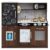 Costzon Kids Kitchen Playset, Wooden Pretend Cooking Toy Set w/Real Sound, Large Blackboard, Telephone, Microwave, Ice Maker, Dishwasher, Oven, Storage Space, Play Kitchen for Kids Ages 3+ (Brown)