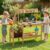 Costzon Kids Mud Kitchen, Wooden Play Kitchen w/Planter Box, Water Tank