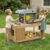 Costzon Mud Kitchen, Fir Wood Corner Play Kitchen w/Double-Sided Chalkboard