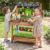 Costzon Outdoor Mud Kitchen for Kids, Toddler Wooden Potting Bench w/Water Faucet, Sink, Planter, Seeding Pots, Chalkboard, Gardening Tools, Flower Toys, Sensory Play Kitchen for Boys Girls Age 3+