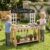 Costzon Outdoor Mud Kitchen, Wooden Kids Kitchen Playset w/Bench, Stoves, Faucet, Sink, Chalkboard, Cooking Accessories, Mud Kitchen for Kids Oudoor, Backyard,Garden, Gift for Boys Girls Ages 3+