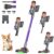 COTIAR Cordless Vacuum Cleaner, 500W 40KPa 60Mins Vacuum Cleaners for Home, Anti-Tangle Rechargeable Vacuum Wireless Vacumm with Green Light for Pet Hair/Carpet/Hardwood Floor, Purple