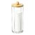 Cotton Rounds Pad Holder Dispenser – 16oz Acrylic Container with Bamboo Lid