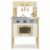 CoudarTitie Wooden Play Kitchen Set with Countertop Upper Shelf and Lower Storage Cabinet for Pretend Cooking Play, White, Style to 2