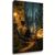 Cozy Indoor Scene Canvas Wall Art Reflective Woman by Window Rainy Cityscape Art Print Aesthetic Lofi Artwork Poster for Living Room Bedroom Study Room Wall Decor (Framed,28x40in)